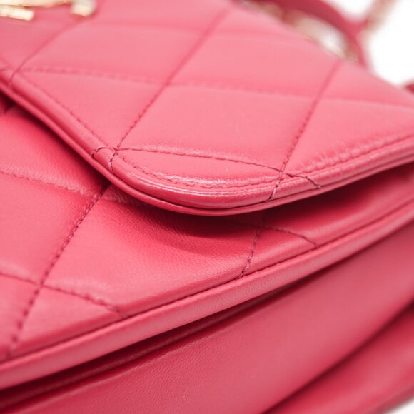 CHANEL Lambskin Quilted Small Trendy CC Flap Dual Handle Pink Gold - Picture 14 of 14